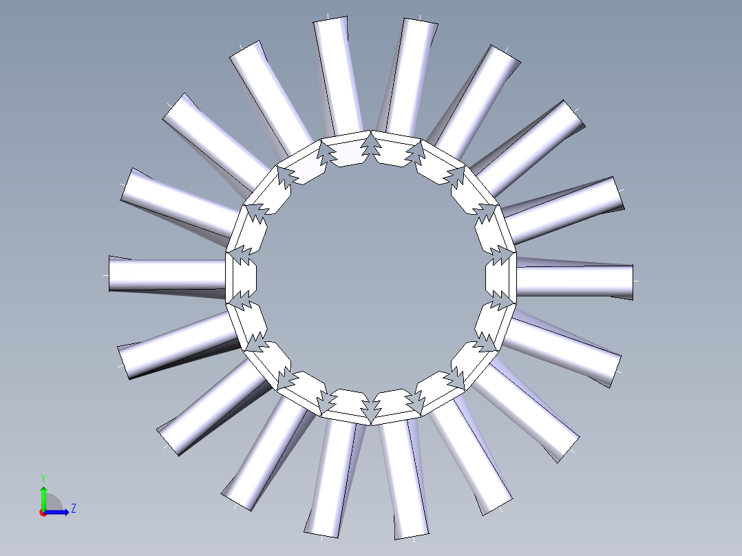 涡轮 叶片 涡扇 (19)左视图