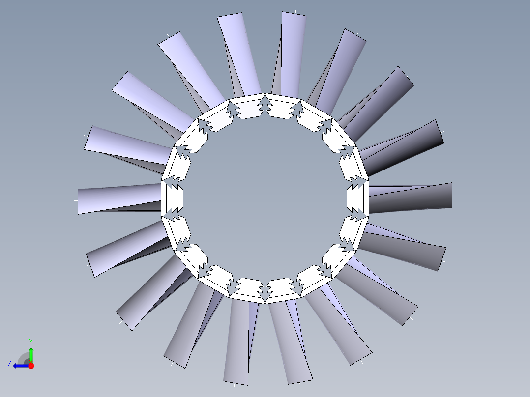 涡轮 叶片 涡扇 (19)右视图