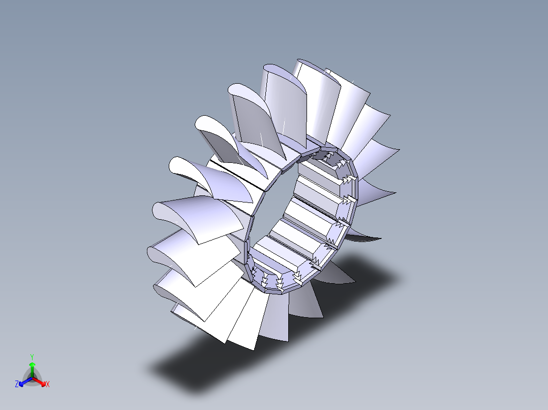 涡轮 叶片 涡扇 (19)正等轴测图