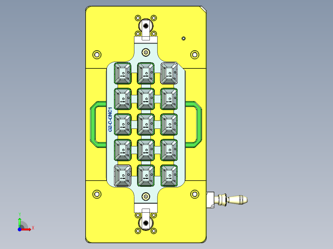 G2-C-笔记本CNC工装夹具三维模型CNC1前视图