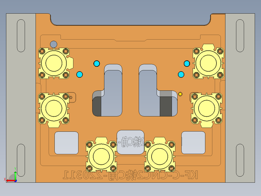 KF-C-笔记本CNC工装夹具三维模型CNC2铣C角-220311后视图