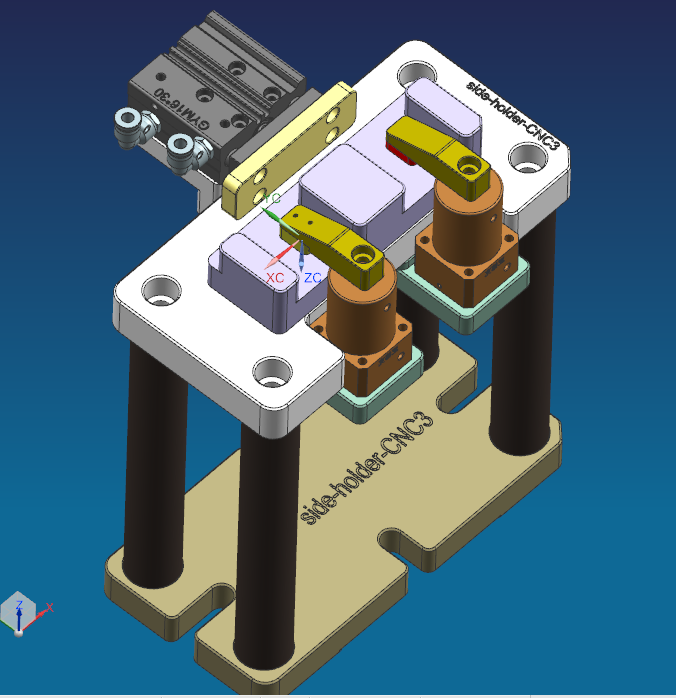 三轴小型不锈钢铰链支架铣端面CNC治具模型