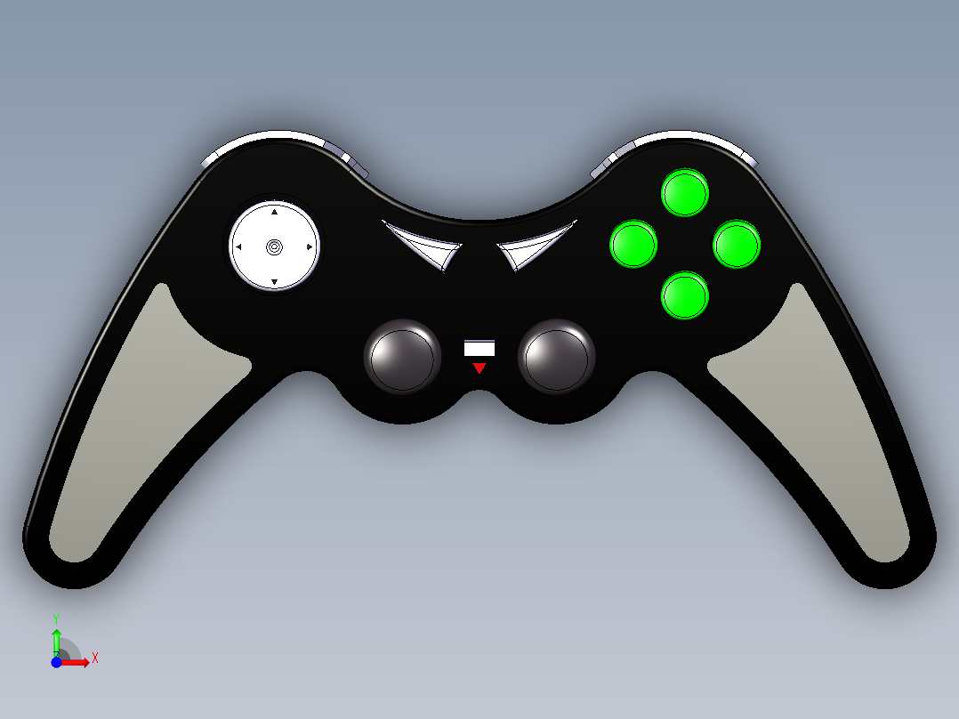 游戏手柄CATIA设计模型前视图