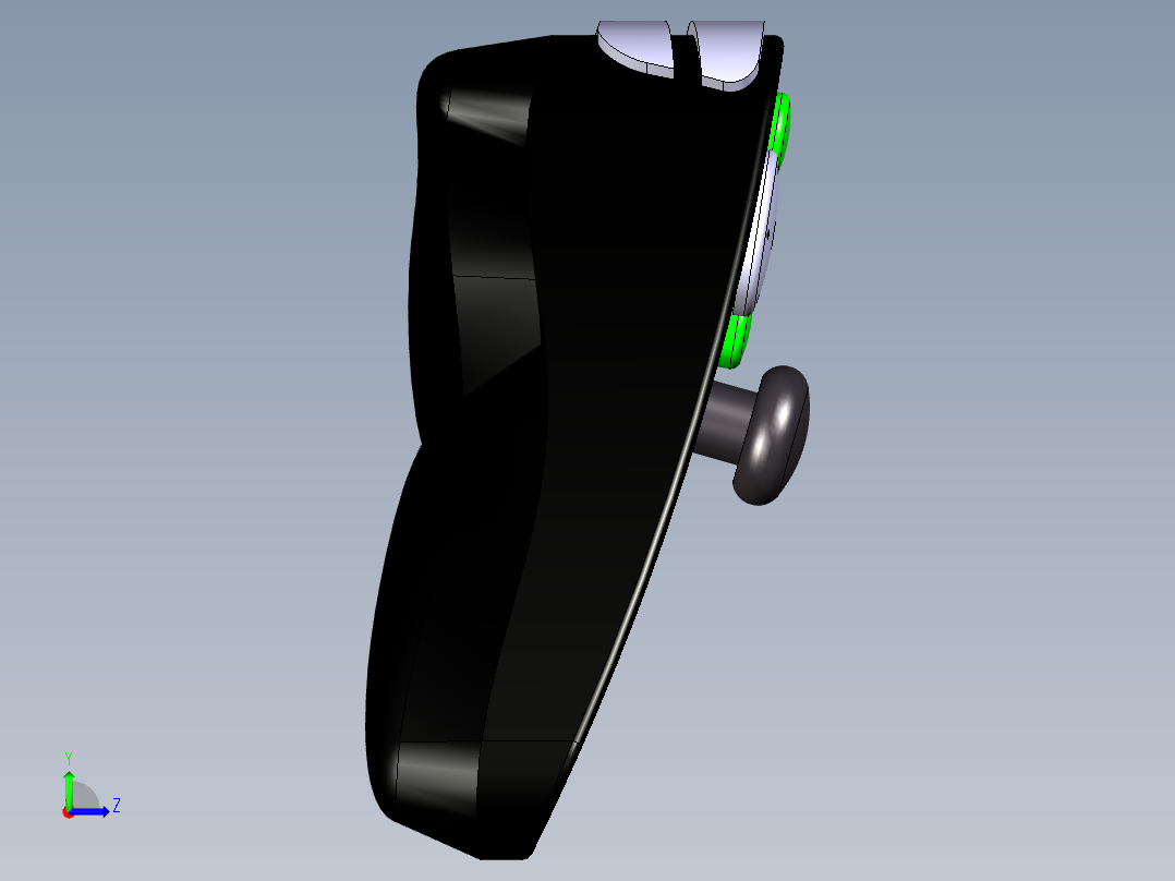 游戏手柄CATIA设计模型左视图