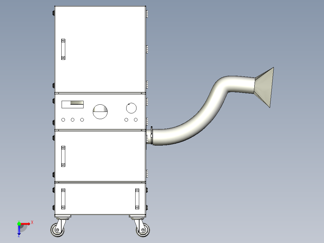集尘器 柜体工业吸附打磨灰尘设备俯视图