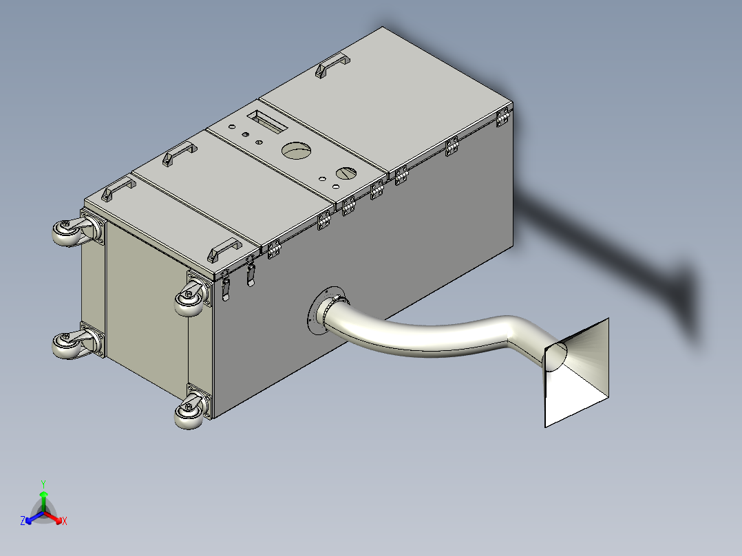 集尘器 柜体工业吸附打磨灰尘设备正等轴测图
