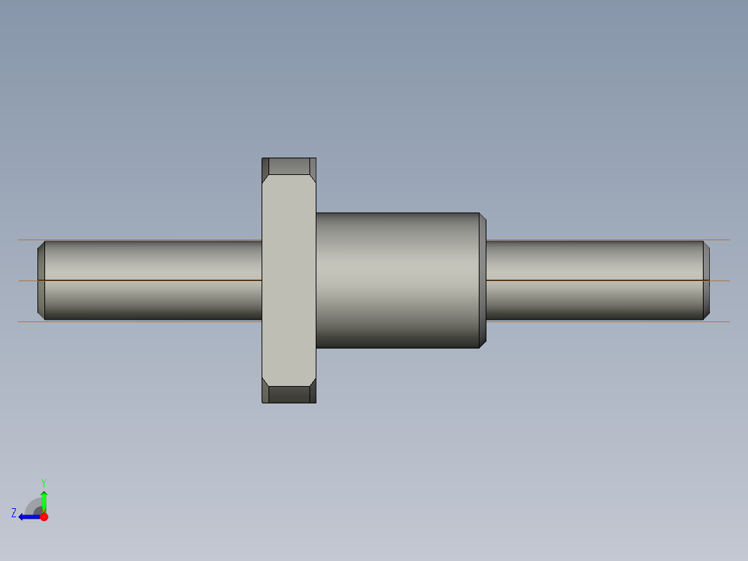 JF1202_5-4滚珠丝杆3D模型右视图