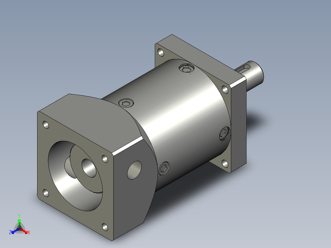 PLF042双级减速机正等轴测图