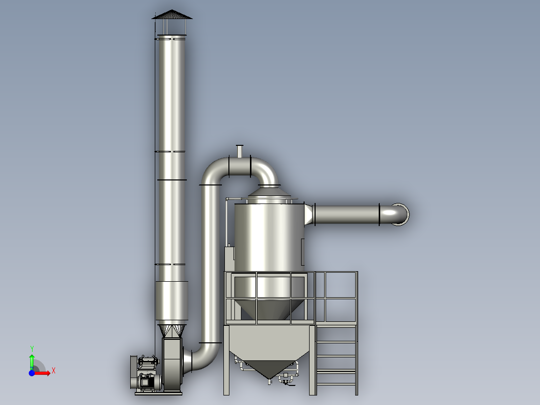 新型干湿混合除尘系统前视图