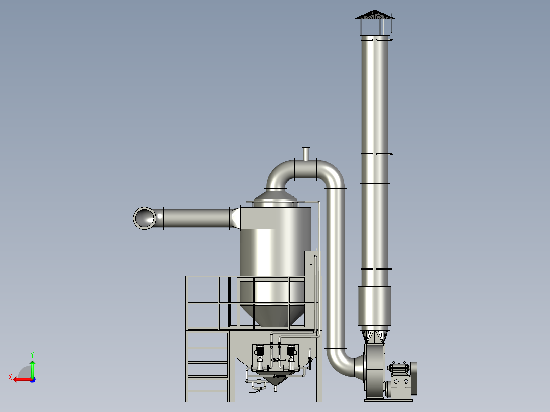 新型干湿混合除尘系统后视图