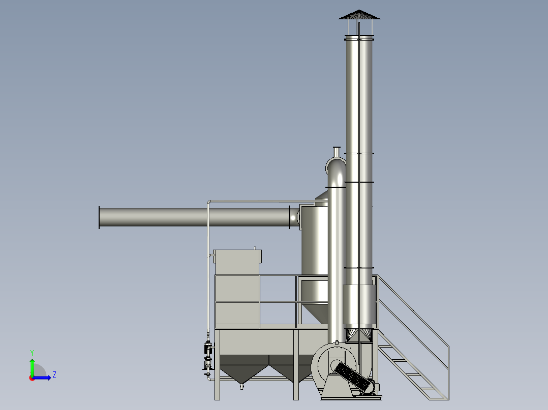新型干湿混合除尘系统左视图