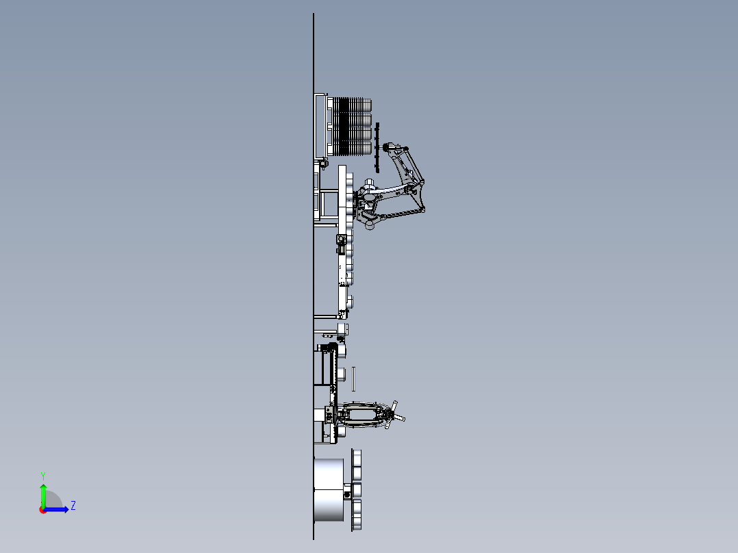 铁锅拆垛翻转方案左视图