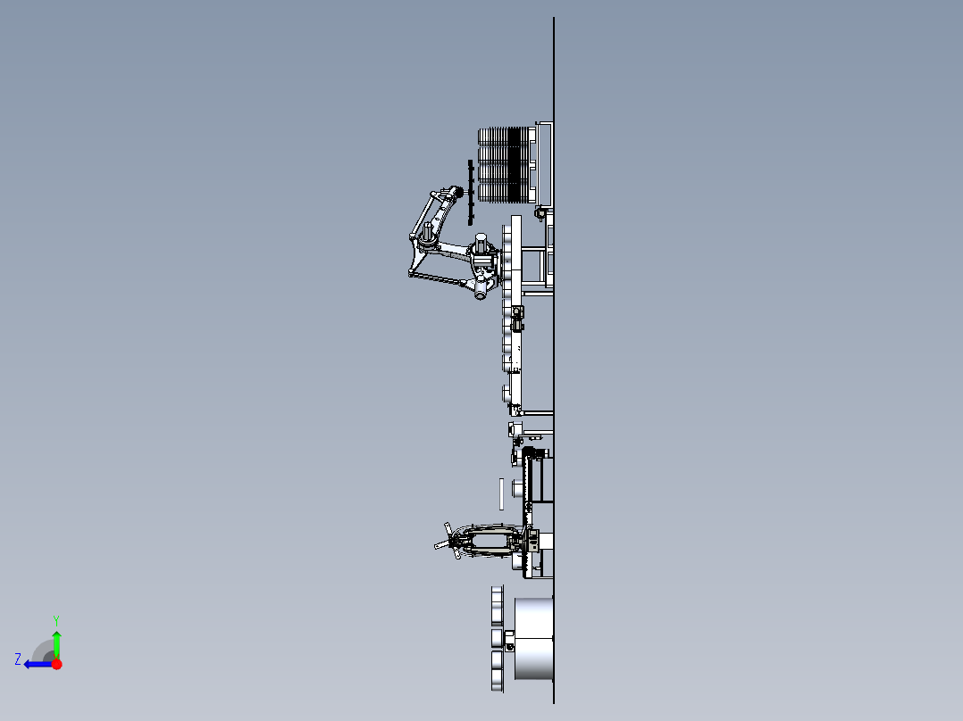 铁锅拆垛翻转方案右视图
