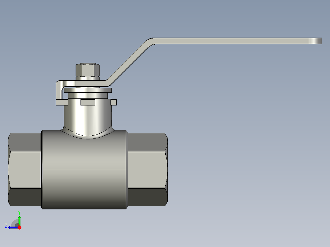 不锈钢球阀-DN40右视图