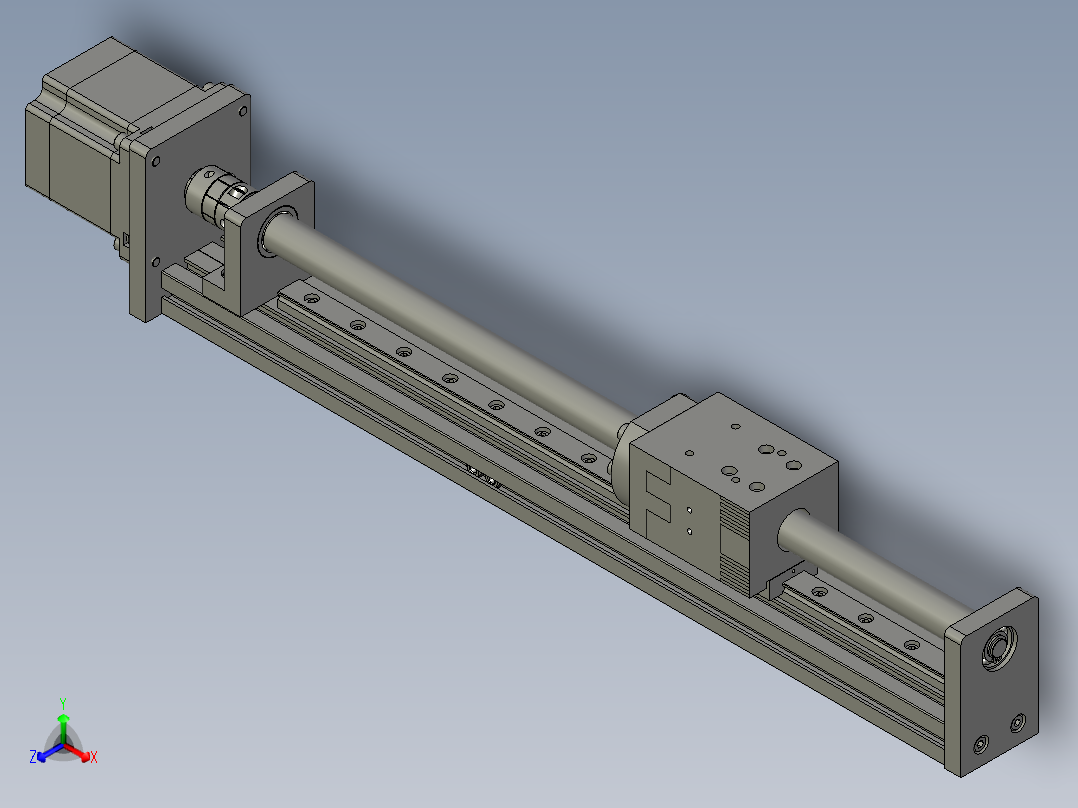 丝杠模组FSK40E300-10C7-BC-B57正等轴测图