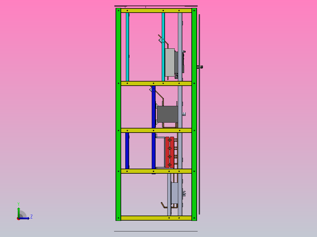 自动转换开关电气柜左视图