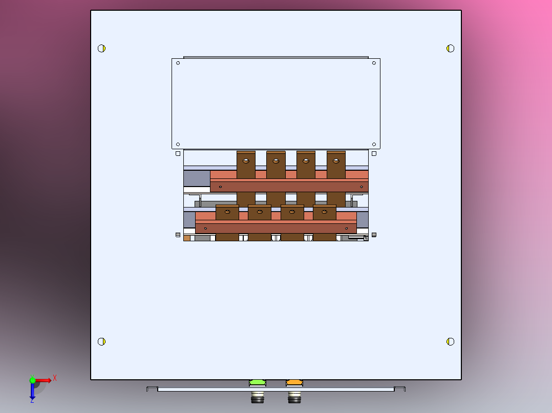 自动转换开关电气柜俯视图
