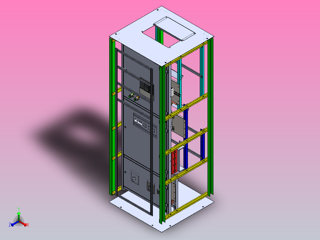 自动转换开关电气柜正等轴测图