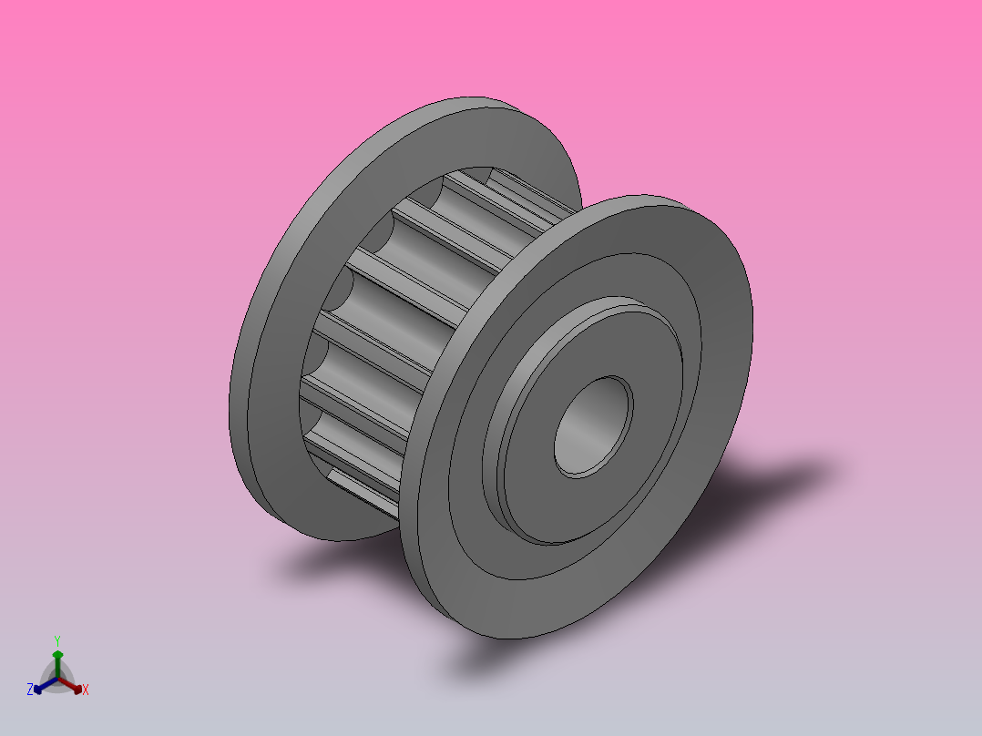 标准型半圆弧形齿同步带轮H3M型_SH3MHC-15-6-dc4-A正等轴测图