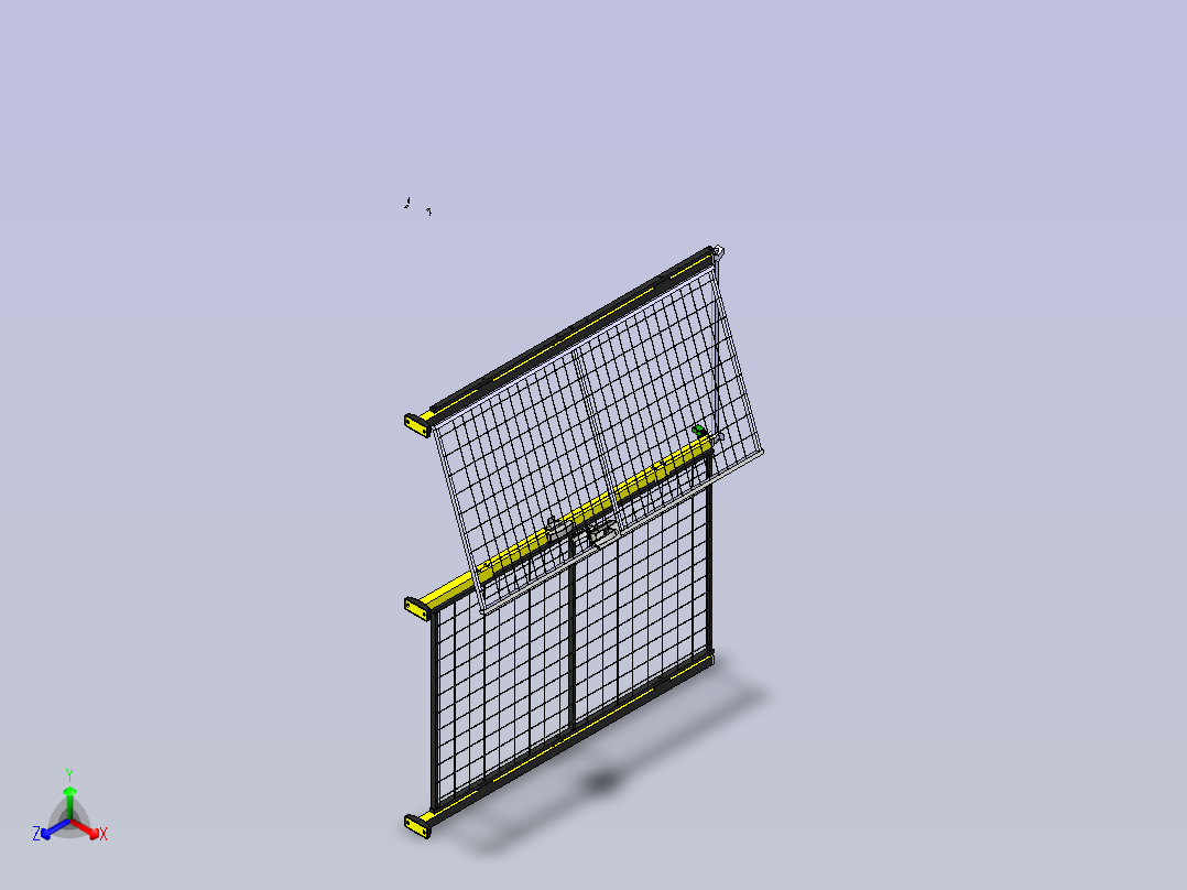 围栏含左侧开门正等轴测图