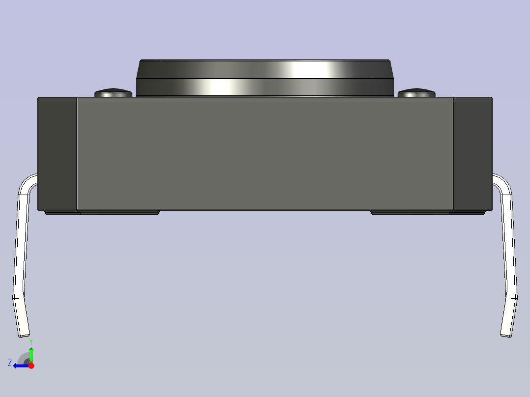 B2002003-12x12x5mm 瞬时触控 4 针按钮开关右视图