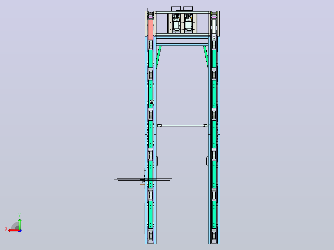 叉车卸货设备3D图纸 STP格式后视图