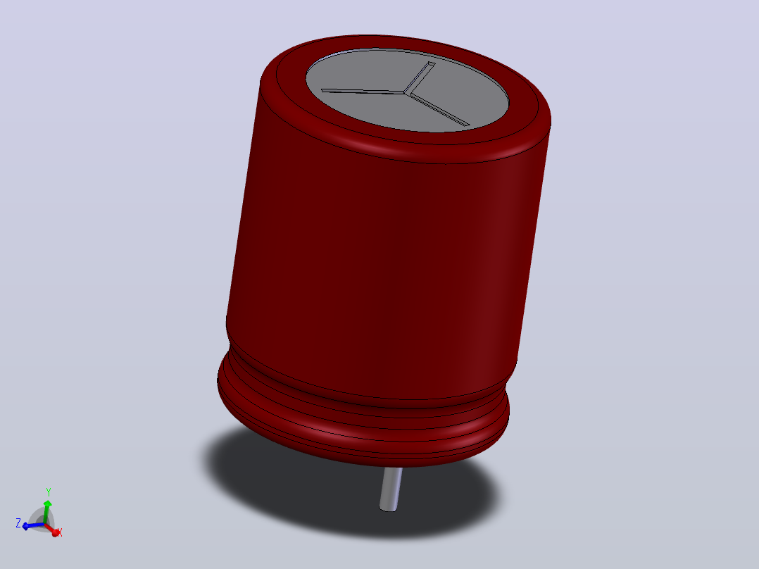 电子器件电容Electrolitic Capacitor Radial 10x12主视图