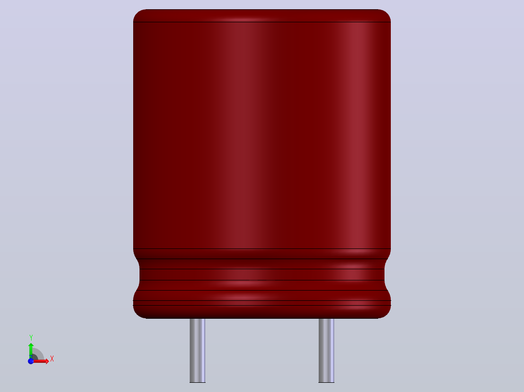 电子器件电容Electrolitic Capacitor Radial 10x12前视图