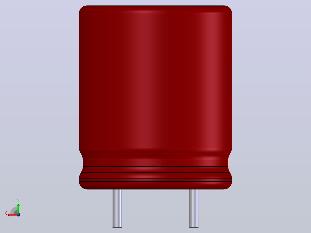 电子器件电容Electrolitic Capacitor Radial 10x12后视图