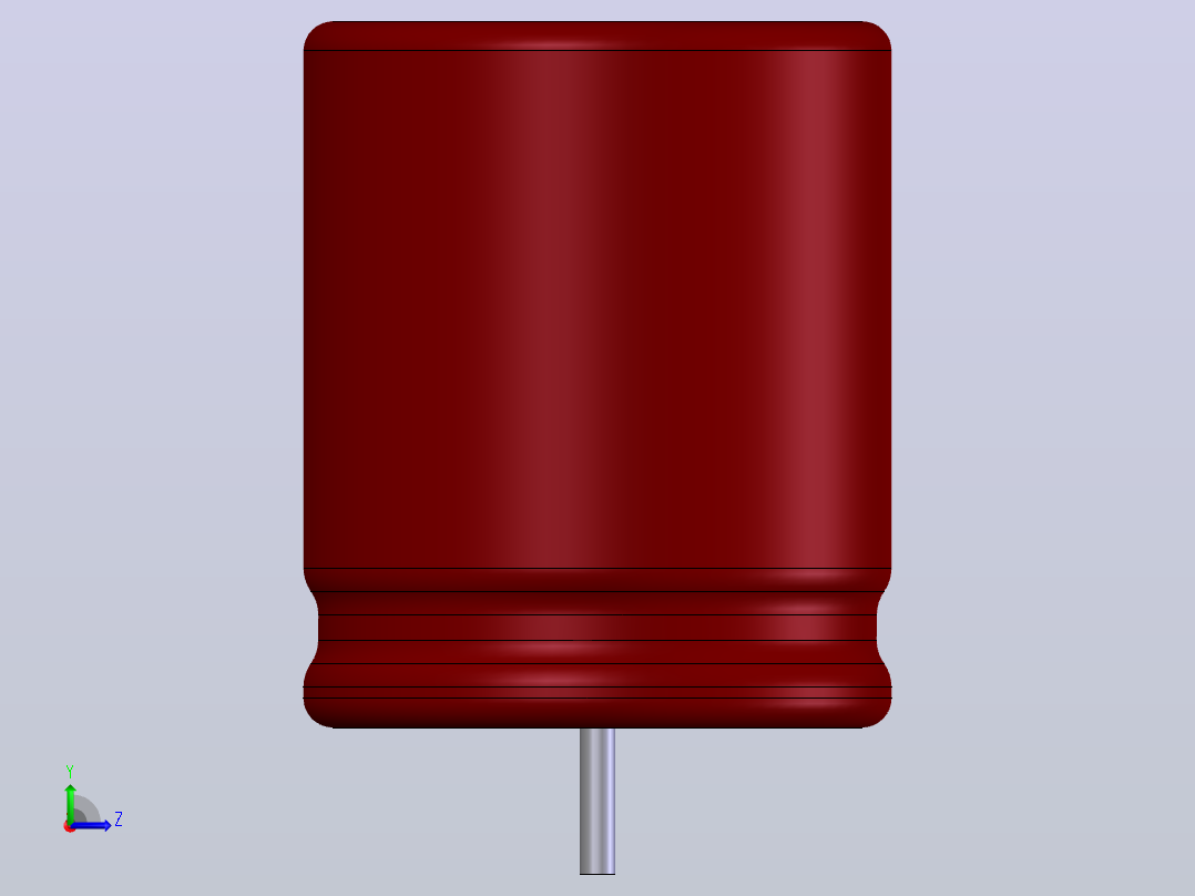 电子器件电容Electrolitic Capacitor Radial 10x12左视图