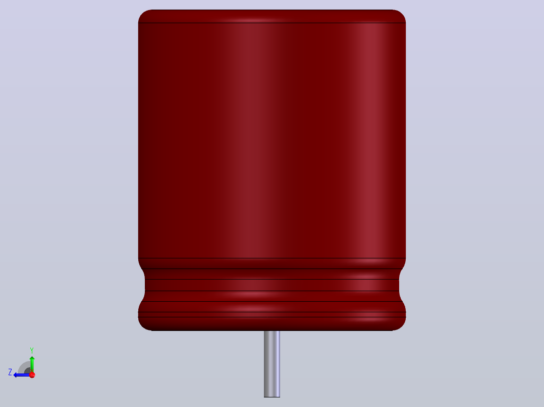 电子器件电容Electrolitic Capacitor Radial 10x12右视图