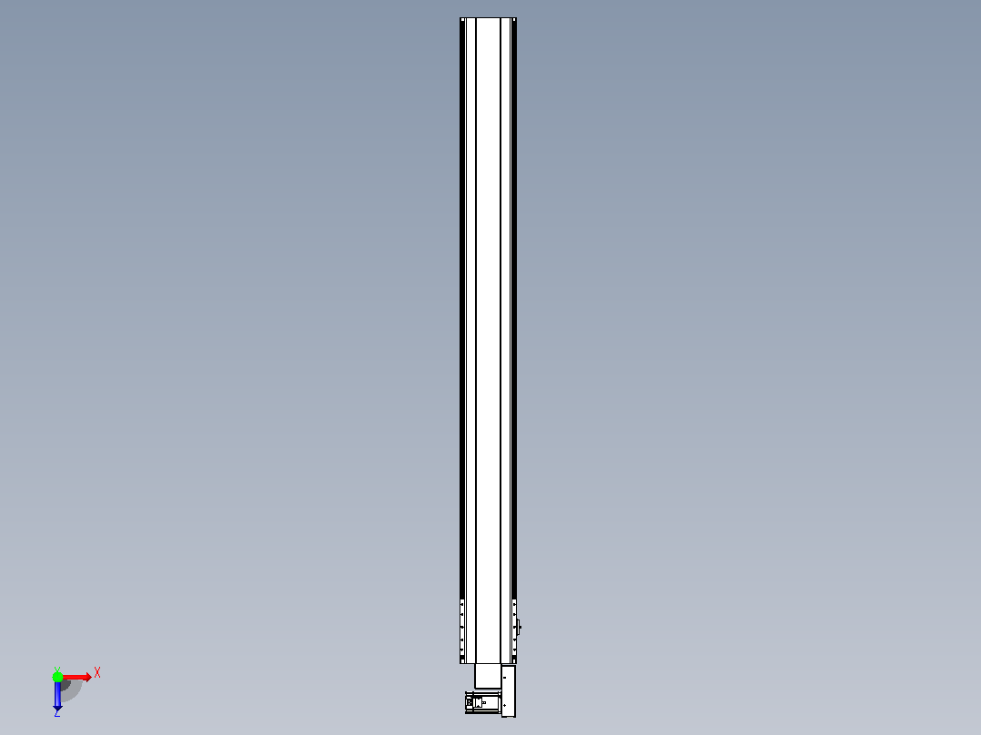 皮带直线轴半封闭可选导轨TPA-HNB-202D-140-L1950-MR-C-P75-N3俯视图