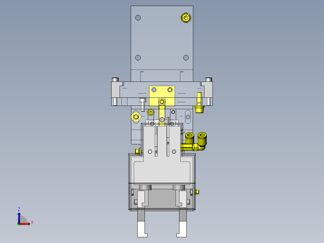 工件悬吊机构前视图