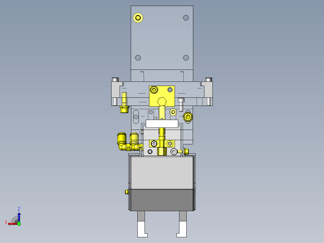 工件悬吊机构后视图