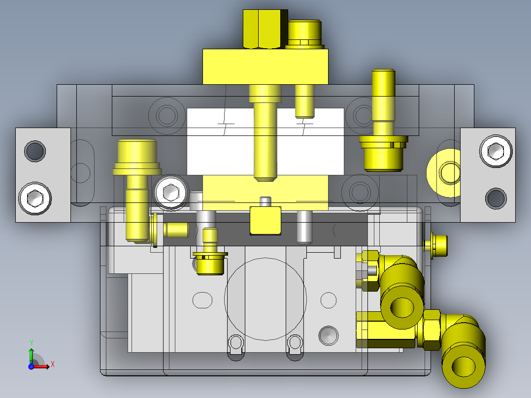 工件悬吊机构俯视图