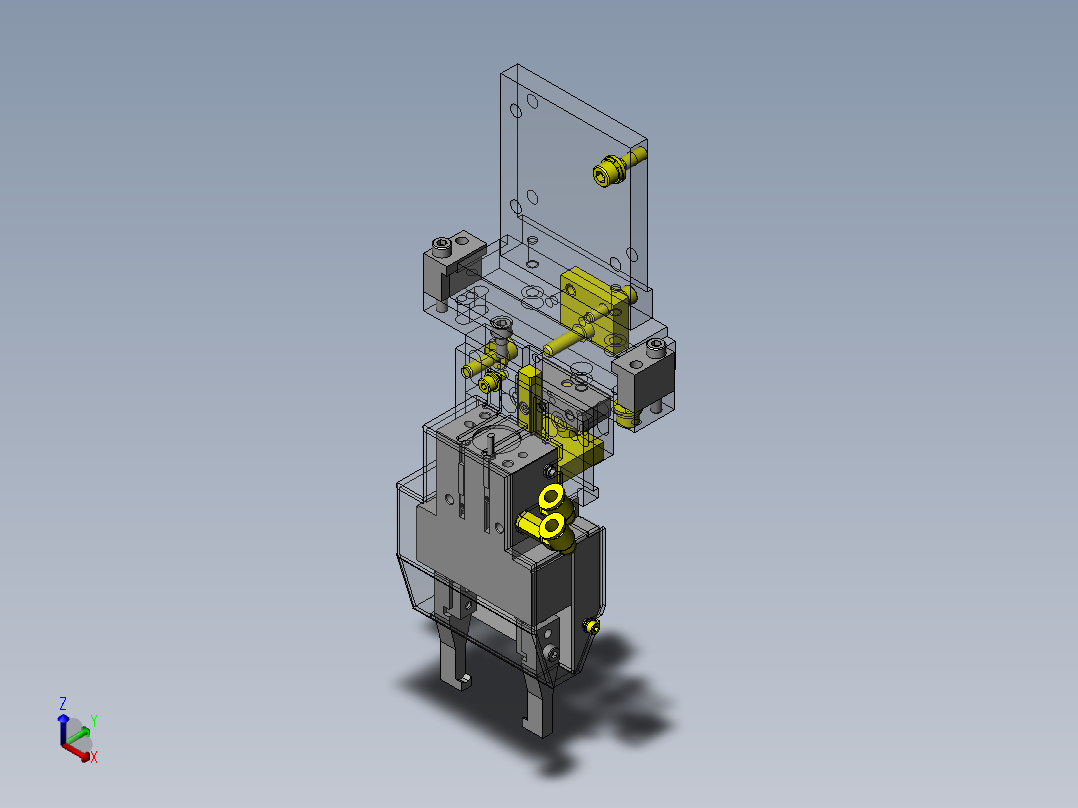 工件悬吊机构正等轴测图