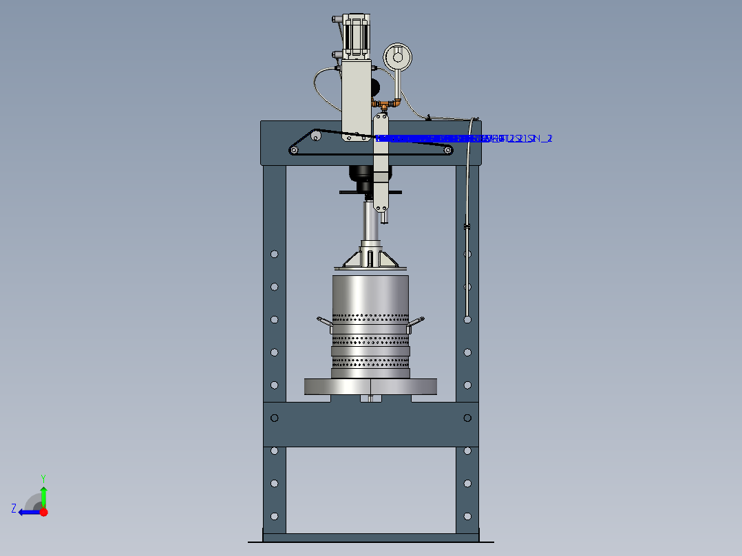 半自动分离压榨机3D模型右视图