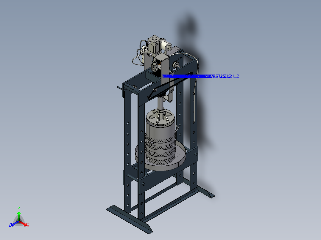 半自动分离压榨机3D模型正等轴测图