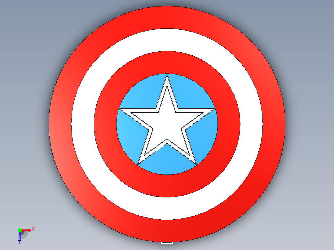 美国队长充电宝外观设计俯视图