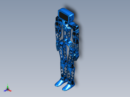 Aster适合3D打印的人形机器人模型3D图纸 IGES STL格式