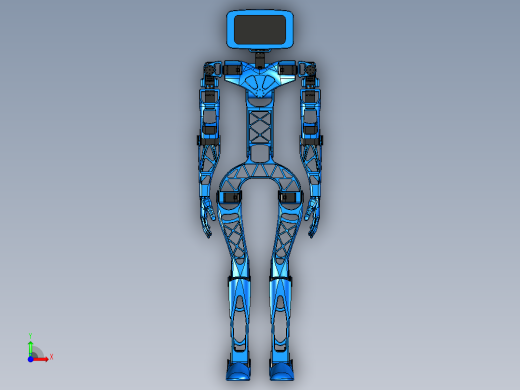 Aster适合3D打印的人形机器人模型3D图纸 IGES STL格式前视缩略图