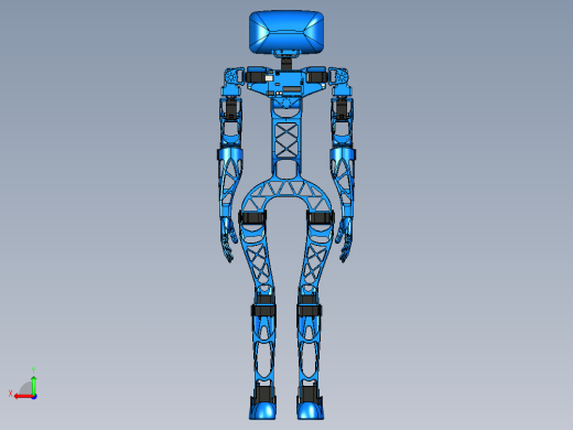 Aster适合3D打印的人形机器人模型3D图纸 IGES STL格式后视缩略图