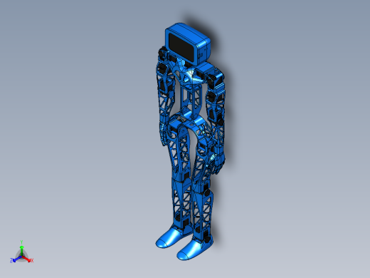 Aster适合3D打印的人形机器人模型3D图纸 IGES STL格式正等轴测缩略图