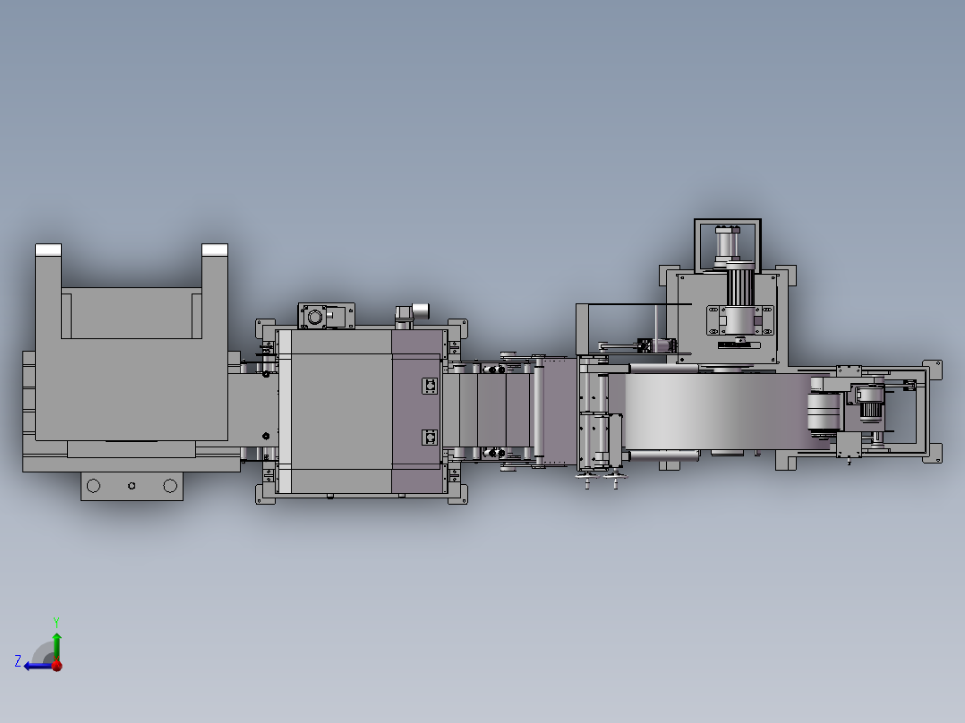 冲床卷料上料机3d图纸 卷料上料机3d 冲床钢带自动送料机构3d模型右视图