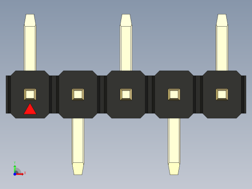 彩色公排针 100mil 2.54mm 系列-DS1022_black_05p_100mil_Type_SMT_R1_rev1.0前视缩略图