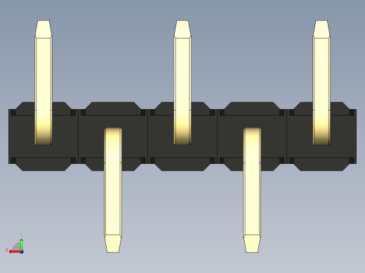 彩色公排针 100mil 2.54mm 系列-DS1022_black_05p_100mil_Type_SMT_R1_rev1.0后视缩略图