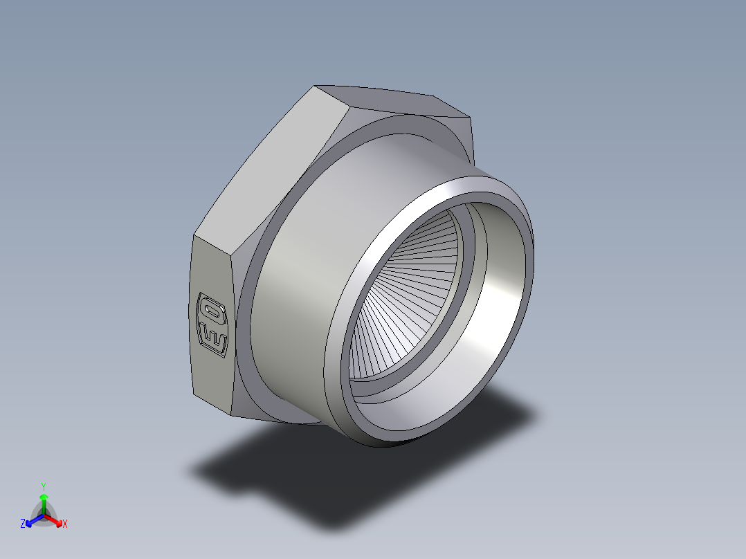 卡套式工业通用硬管接头EO_Blanking_plug_for_tube_ends_ROV28LCFX正等轴测图