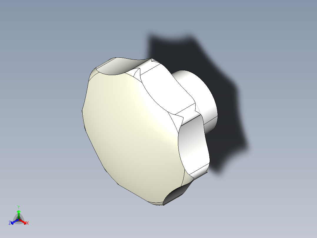 星型把手(電木)(B)2467-3D多系列多零件图纸模型主视图