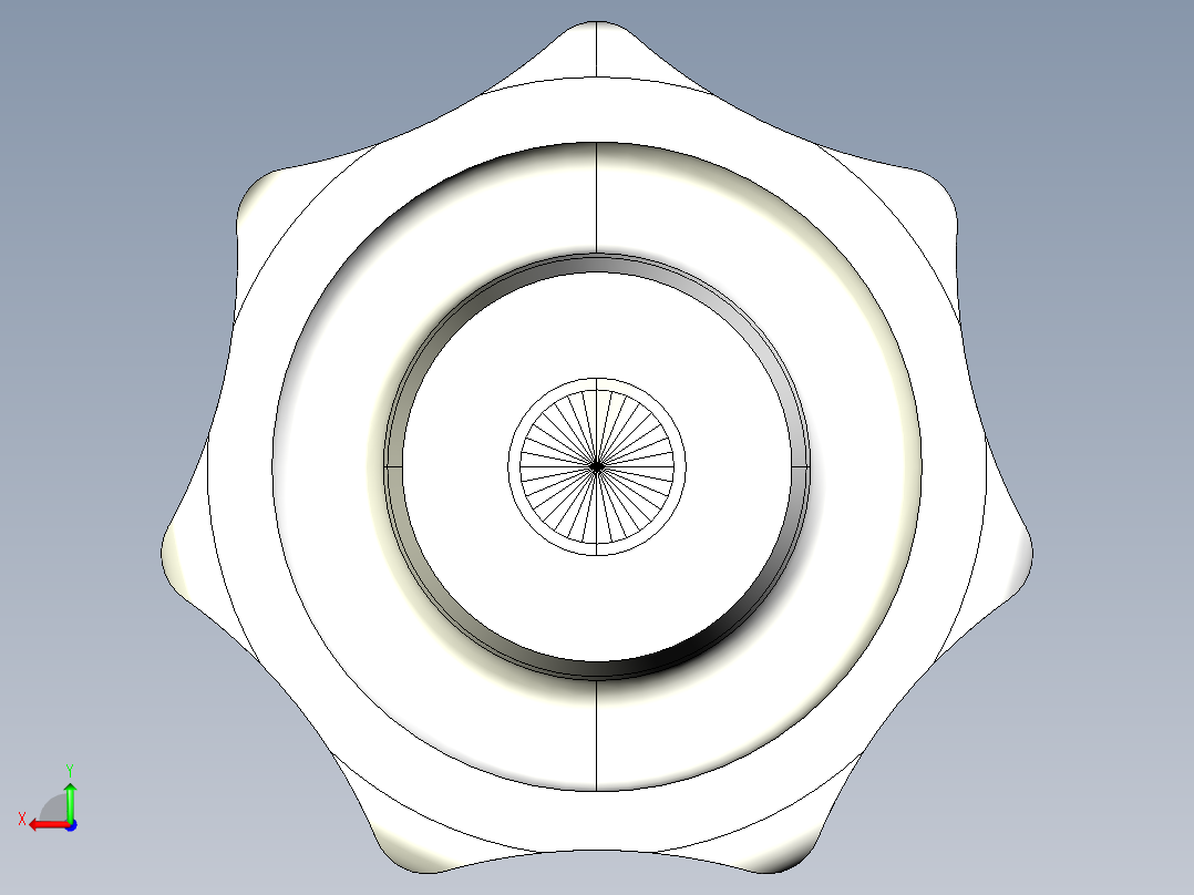 星型把手(電木)(B)2467-3D多系列多零件图纸模型后视图