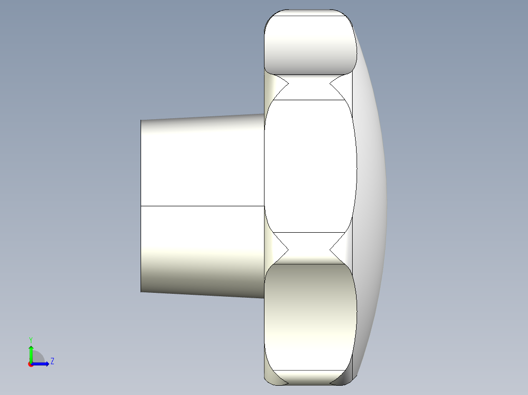 星型把手(電木)(B)2467-3D多系列多零件图纸模型左视图
